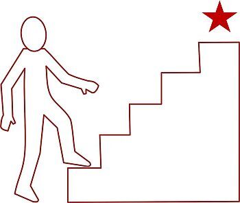 Treppenstufen mit Ziel