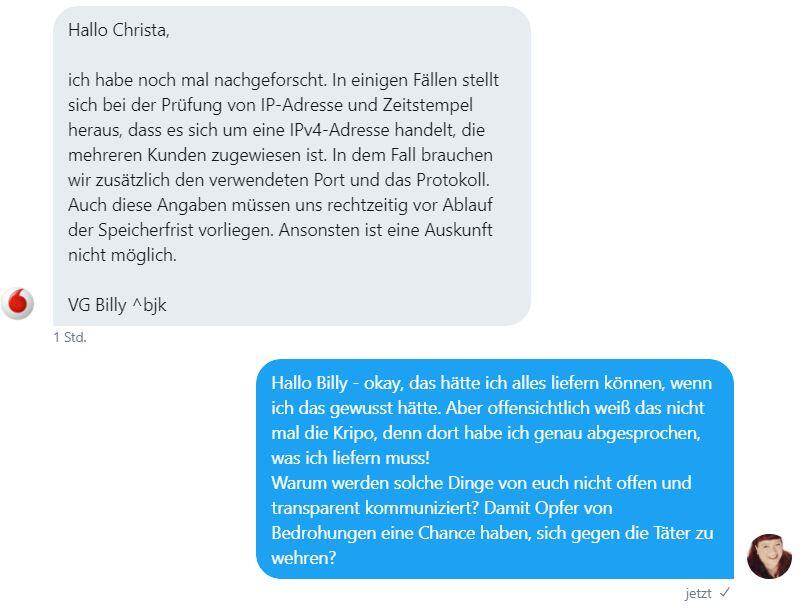 Twitter 4.8.2017 weiteres Gespräch