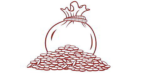 Ein Sack voll Geld für das Finanzamt