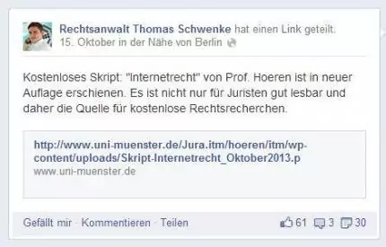 Posting von RA Schwenke