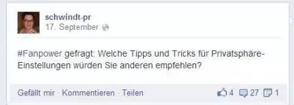 Frage an die Fans von schwind pr