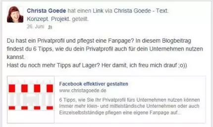 Posting in der Chronik