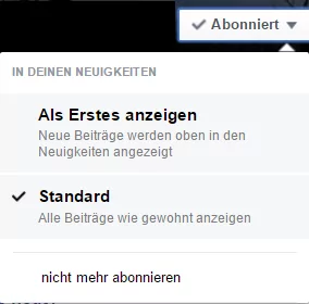 Abonnieren bei Facebook