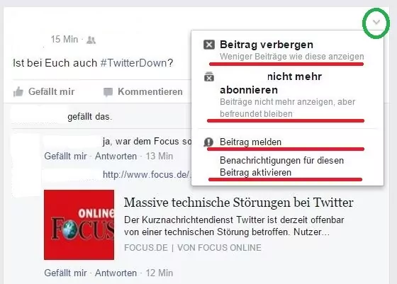 Posting von Freunden