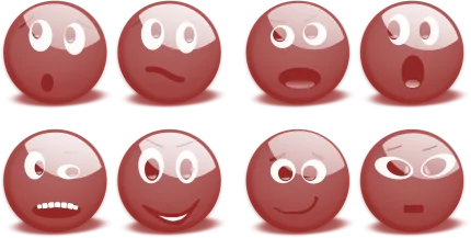 Verschiedene Emotionen bei Emoticons
