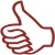 Daumen hoch Rot