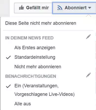 Abonniert-Feineinstellungen