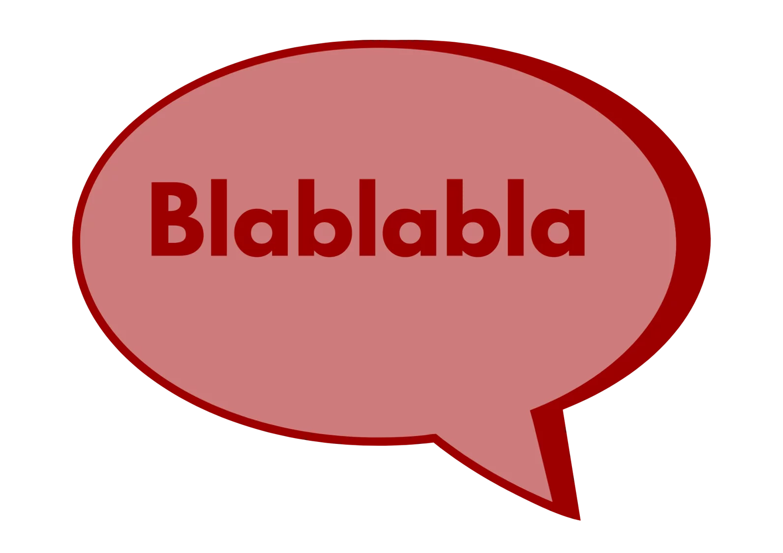 Eine Sprechblase mit Werbe-Blabla