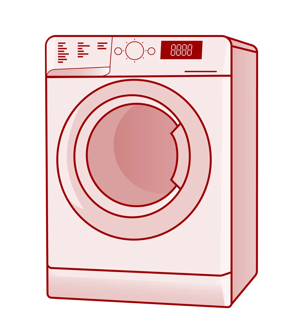 Eine kaputte Waschmaschine