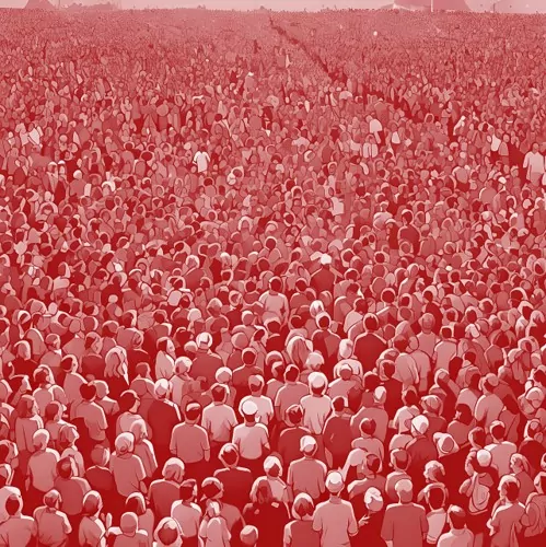 Eine riesige Menschenmenge, in der alle irgendwie gleich aussehen